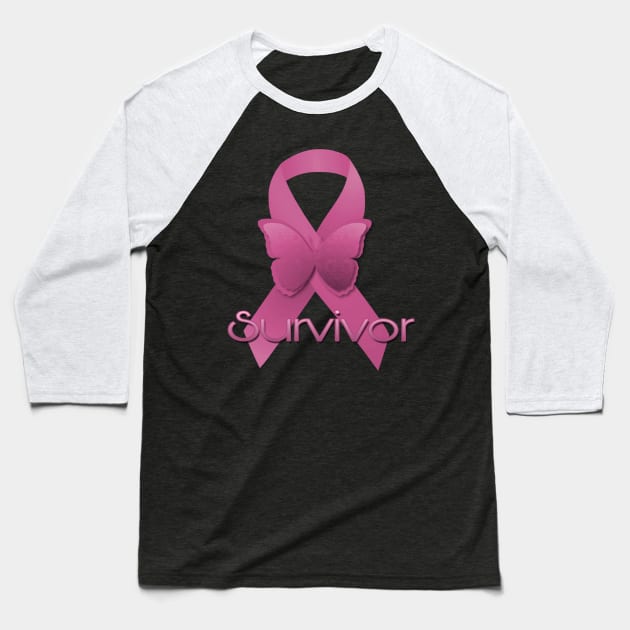 Breast Cancer Survivor Baseball T-Shirt by AlondraHanley